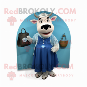 Blue Hereford Cow maskot...