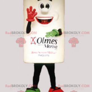 Smiling square snowman brick mascot - Redbrokoly.com