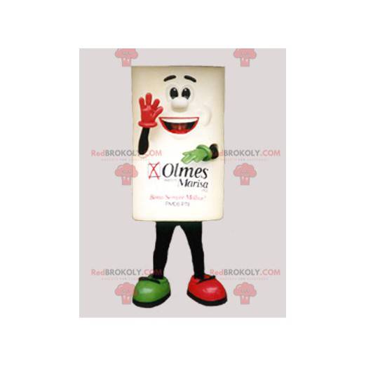 Mascotte de brique de bonhomme carré souriant - Redbrokoly.com