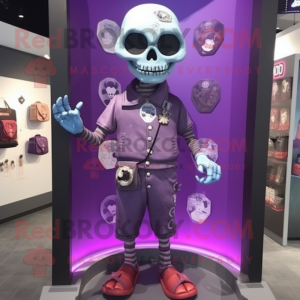 Purple Skull maskot kostume...
