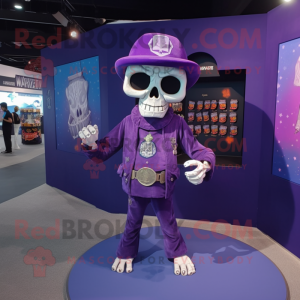 Purple Skull maskot drakt...