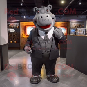 Black Hippopotamus mascotte...