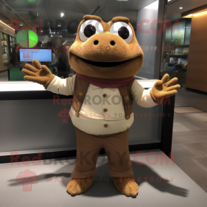 Brown Frog mascotte kostuum...