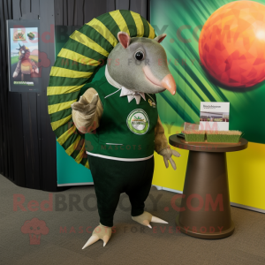 Grøn Armadillo maskot...