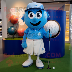 Blue Golf Ball mascotte...