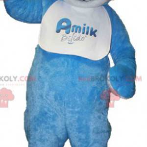 Blauw en wit teddybeer mascotte - Redbrokoly.com