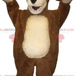 Mascota oso gigante marrón y beige - Redbrokoly.com