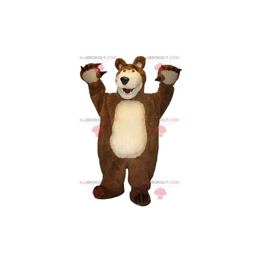 Jättebrun och beige björnmaskot - Redbrokoly.com