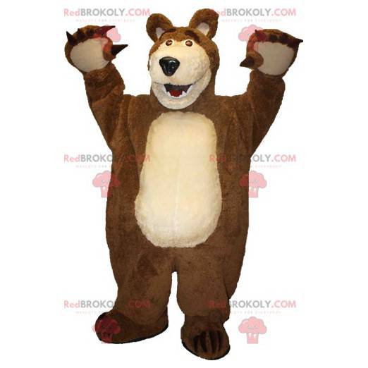 Jättebrun och beige björnmaskot - Redbrokoly.com