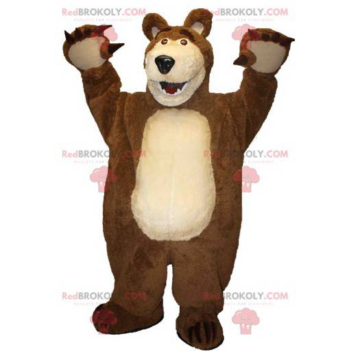 Mascote gigante urso marrom e bege - Redbrokoly.com