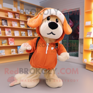 Peach Dog maskot kostume...