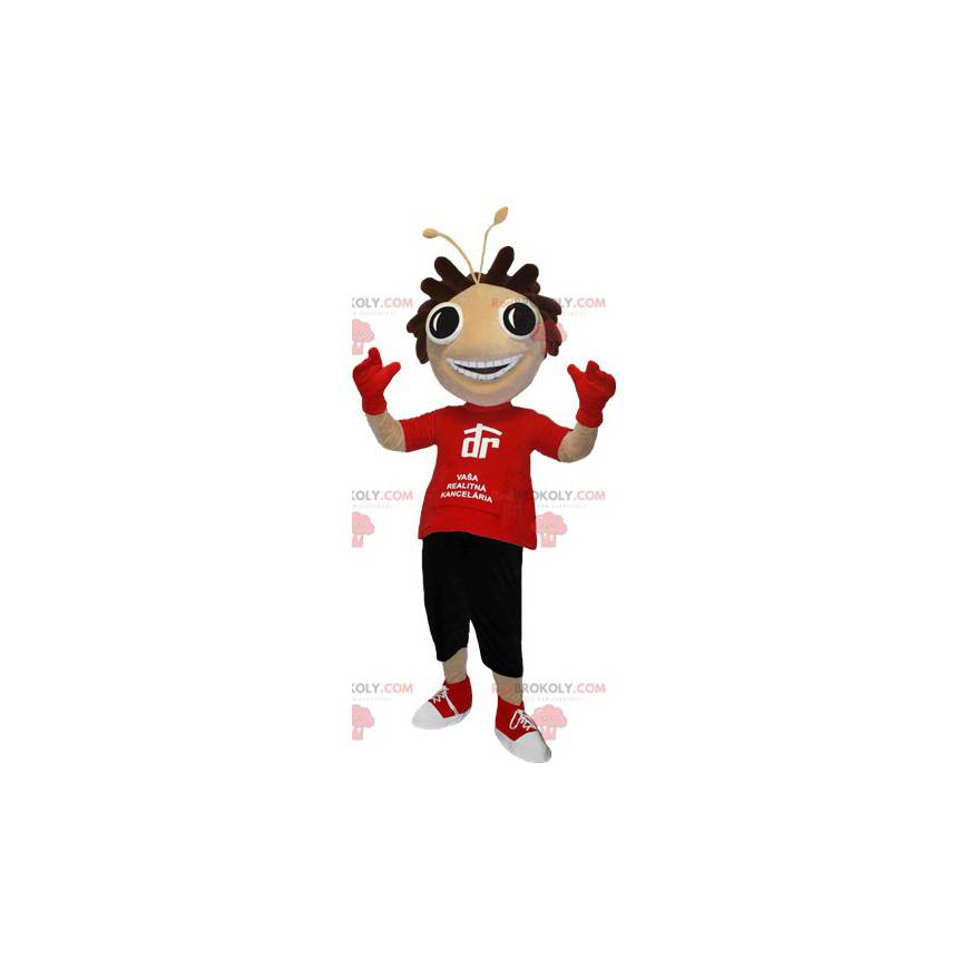 karakter maskot med runde øjne og antenner - Redbrokoly.com