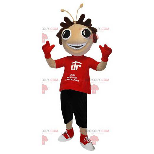personagem mascote com olhos redondos e antenas - Redbrokoly.com