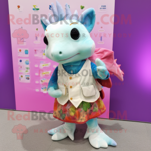 nan Axolotls mascot costume character dressed with a Blouse and Wallets