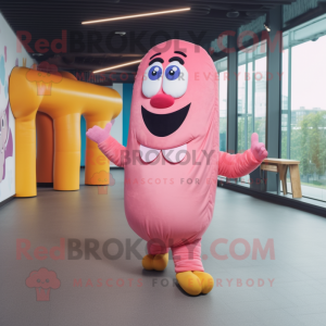 Pink Hot Dog mascotte...