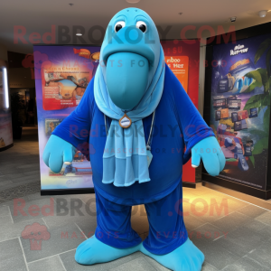 Blauwe walrus mascotte...