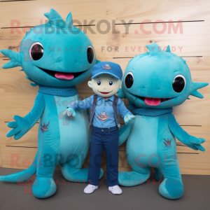 Teal Axolotls mascotte...