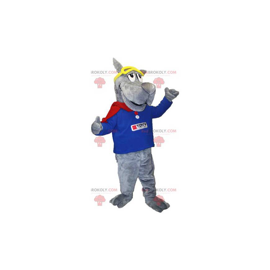 Giant gray dog mascot mountain mascot - Redbrokoly.com