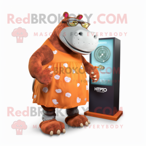 Rust Hippopotamus maskot...
