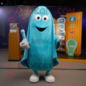 Cyan Squash maskot kostume...