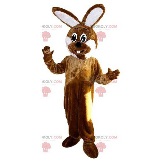 Giant brown and white rabbit mascot - Redbrokoly.com