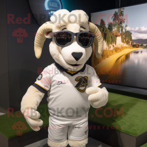 White Ram maskot kostume...