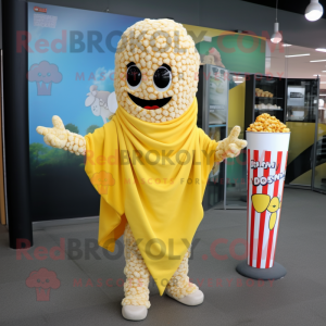 Geel Pop Corn mascotte...