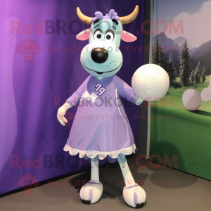 Lavendel Jersey Cow maskot...