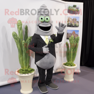Grå asparges maskot kostyme...