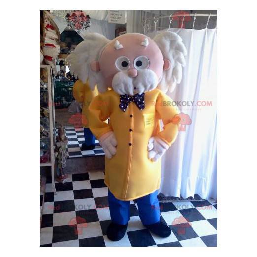Sehr elegantes Opa-Maskottchen mit Jacke und Fliege -
