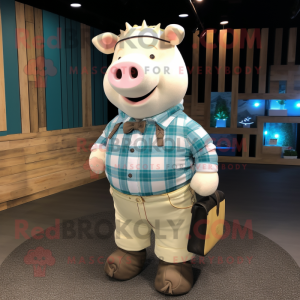 White Sow mascotte kostuum...