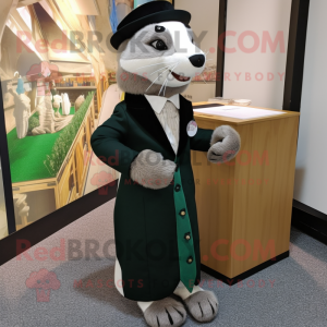 nan Ferret mascot costume character dressed with a Sheath Dress and Cufflinks
