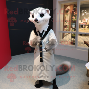 nan Ferret mascot costume character dressed with a Sheath Dress and Cufflinks