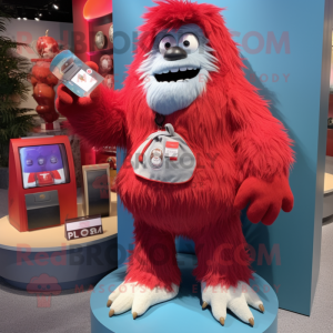 Rode Yeti mascotte kostuum...