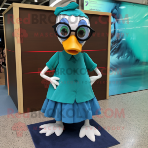 Teal Goose mascotte kostuum...