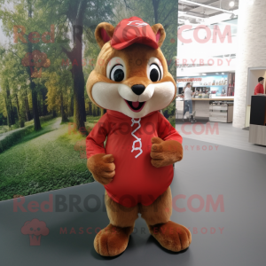 Rust Squirrel mascot costume character dressed with a Culottes and Shoe laces