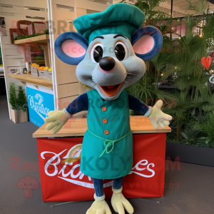 Blågrøn Ratatouille maskot...