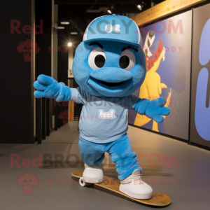 Sky Blue Skateboard maskot...