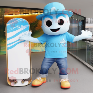 Sky Blue Skateboard maskot...