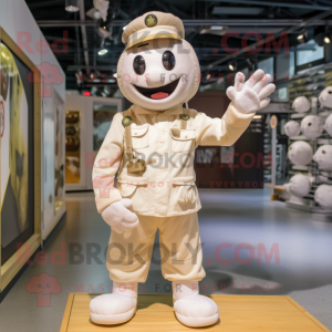 Cream Army Soldier maskot...