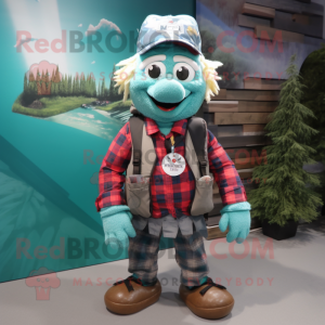 Teal Cod maskot kostume...