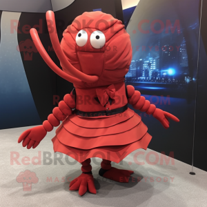 Rød Trilobite maskot drakt...