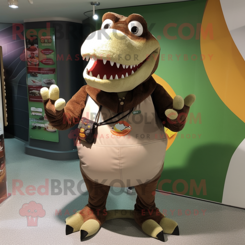 Brown Crocodile mascot costume character dressed with a Trousers and Keychains