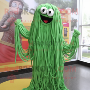 Groene spaghetti mascotte...