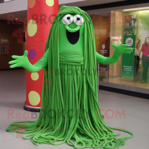 Groene spaghetti mascotte...