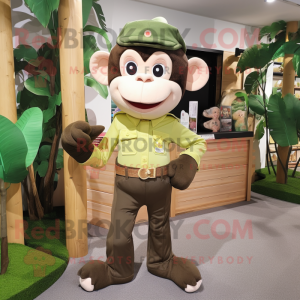 Olive Monkey maskot kostym...