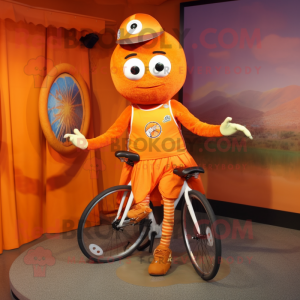 Orangefarbener Einradfahrer...