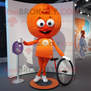 Oranje eenwieler mascotte...