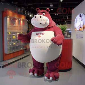 Maroon Hippopotamus maskot...