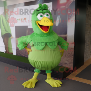 Grön kyckling maskot kostym...
